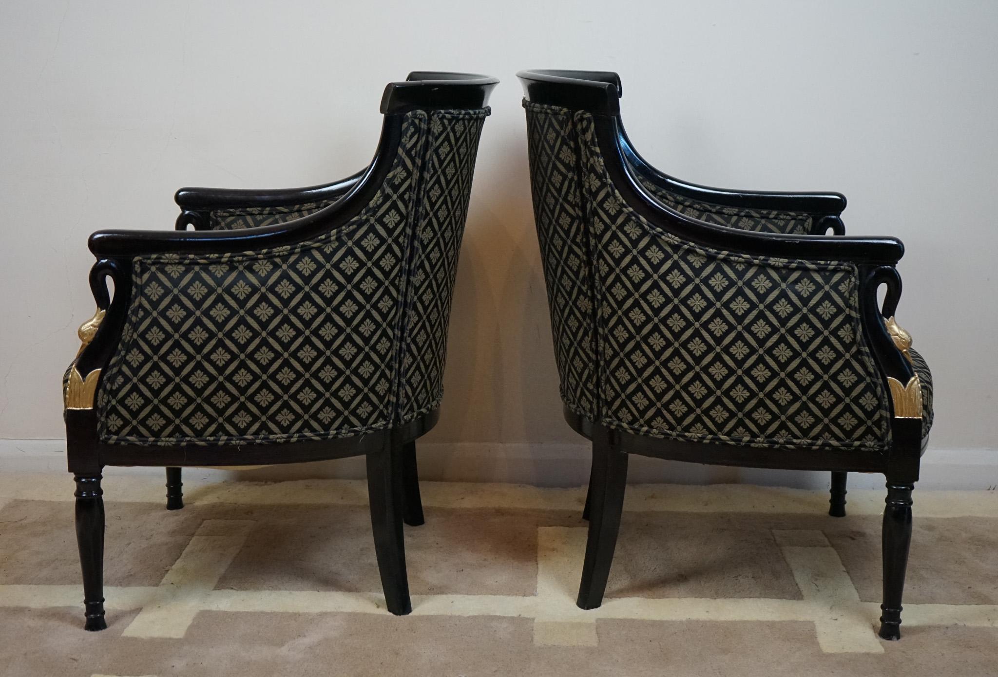 British Beautiful Pair of 19th Century Danish Armchairs For Sale