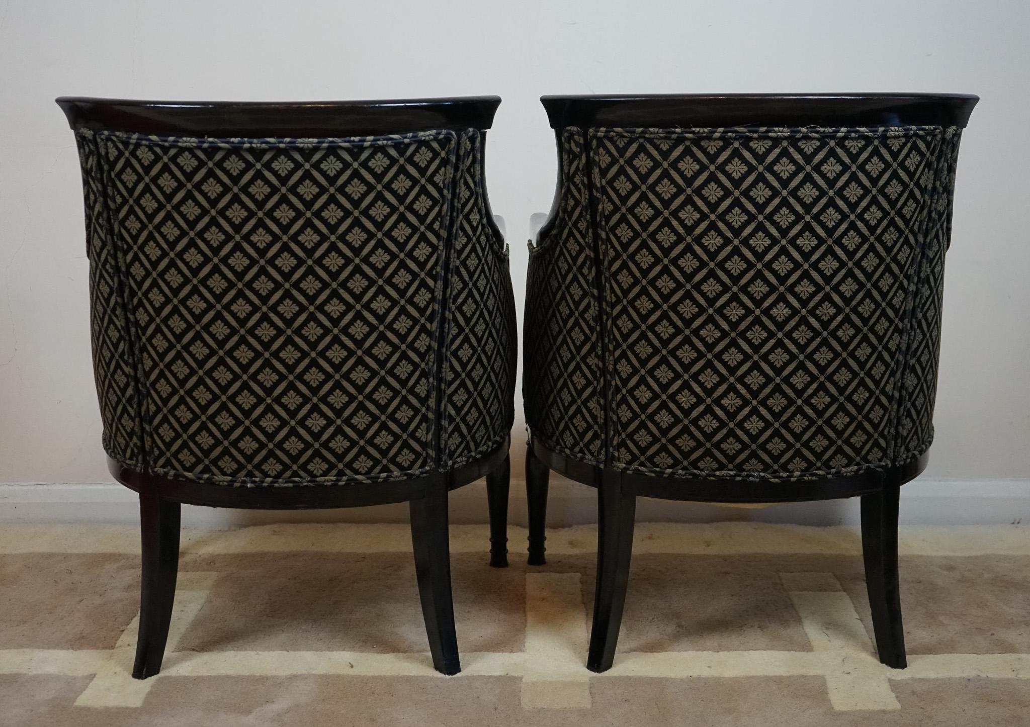 Ébénisé Magnifique paire de fauteuils danois du 19e siècle en vente
