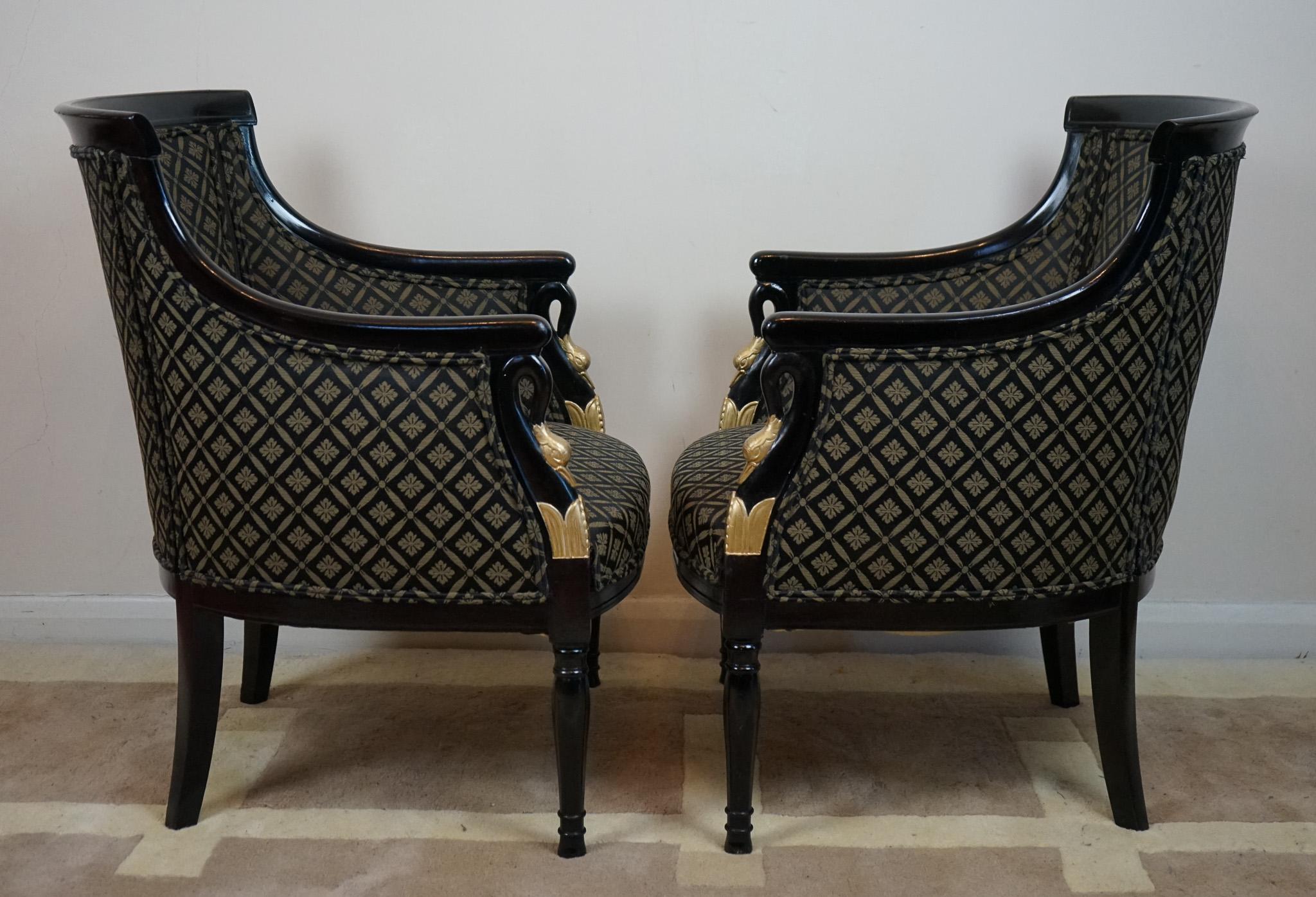 Beautiful Pair of 19th Century Danish Armchairs In Good Condition For Sale In Crawley, GB