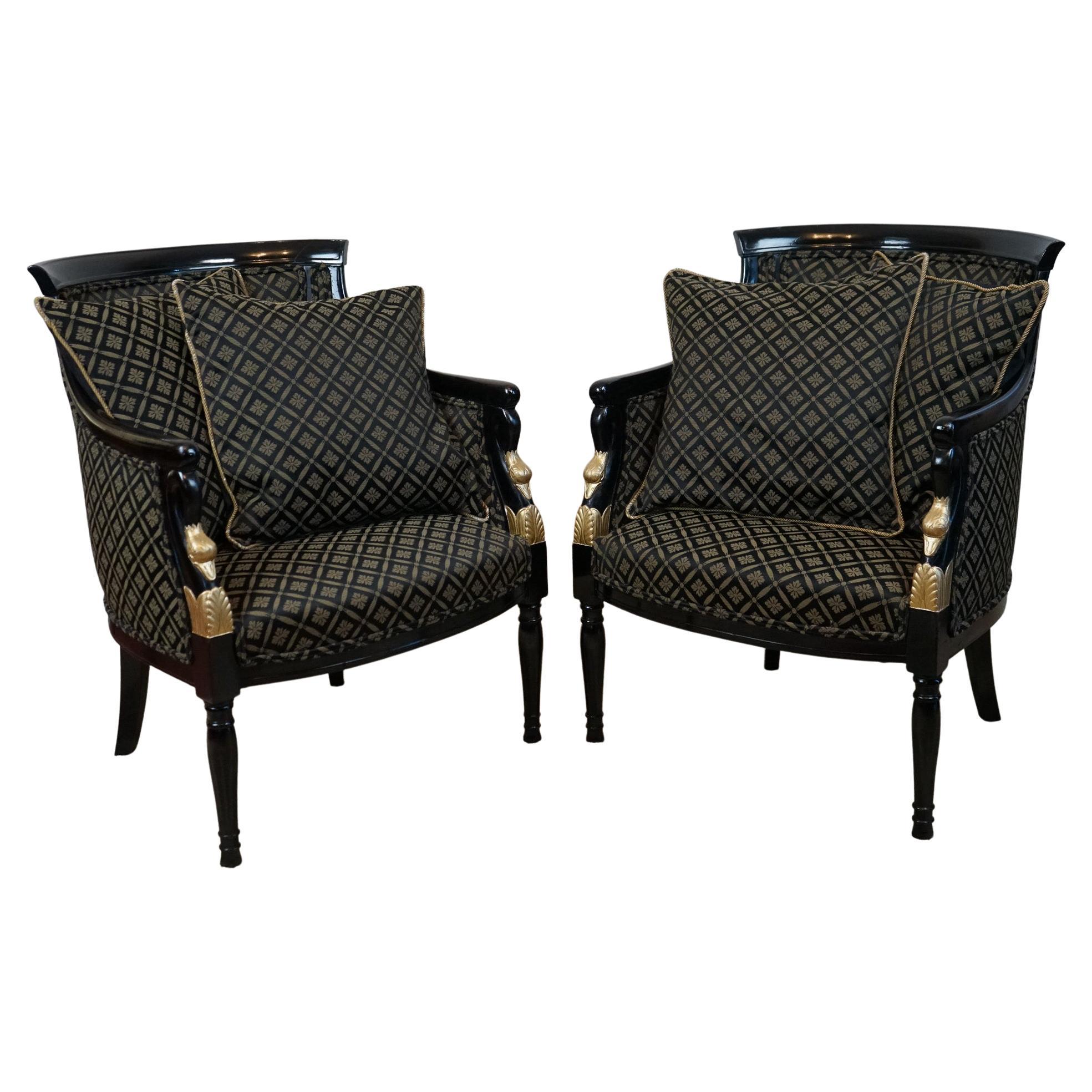 Magnifique paire de fauteuils danois du 19e siècle