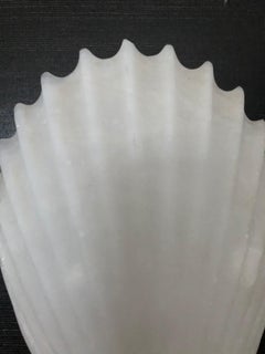 Beautiful Pair of Alabaster Seashell Motife Wall Sconces