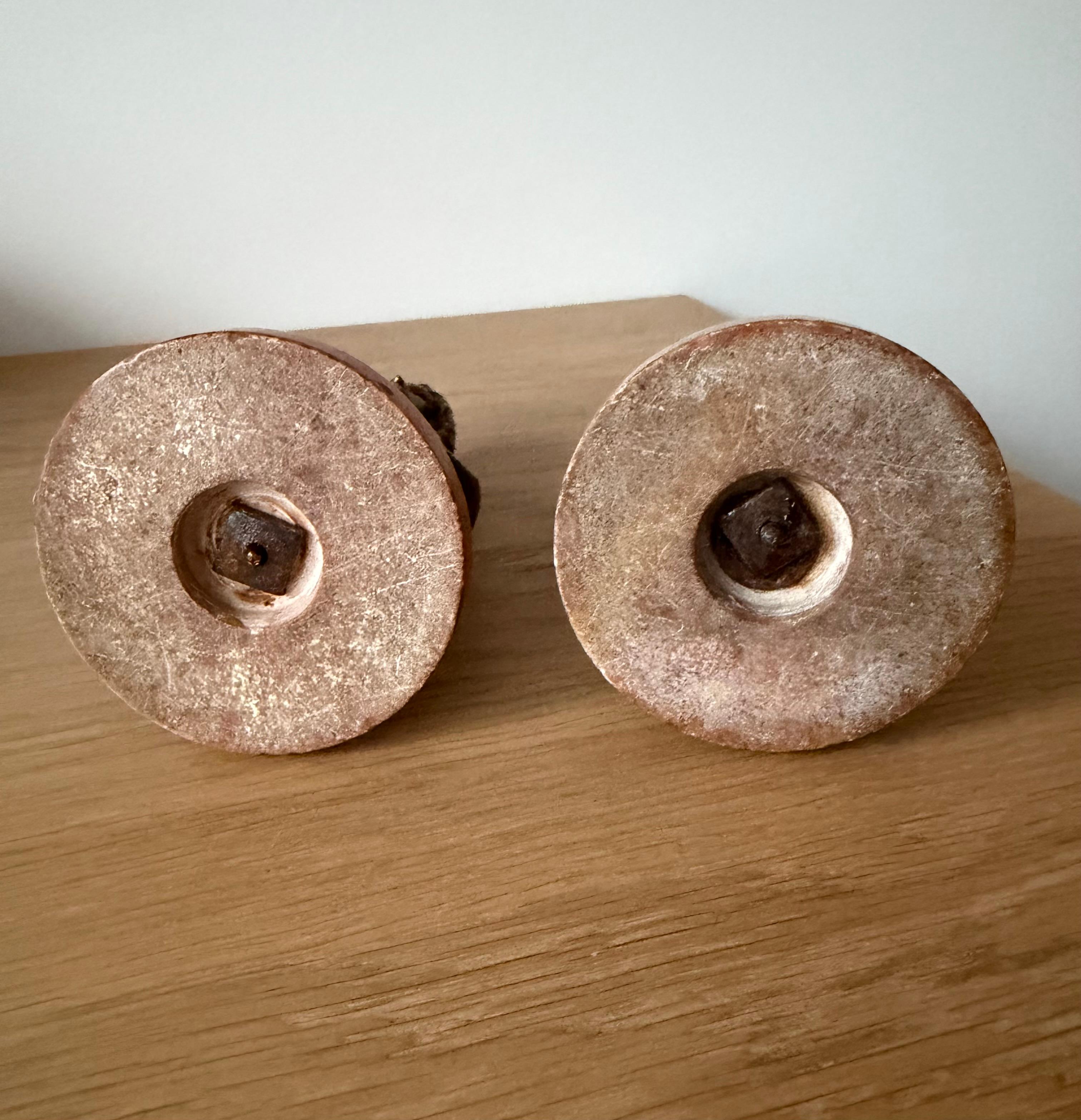 Paire de bustes de Jésus et Marie en bronze antique et marbre en vente 7