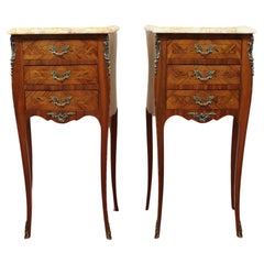 Beautiful Pair Of Antique Louis XV Style Bedside Tables