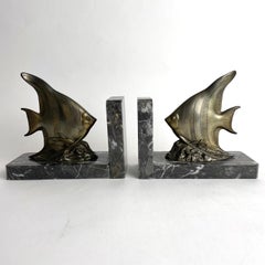 Beautiful pair of Art Deco Bookends from the 1930s with very period fishes