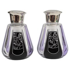 Precioso par de frascos de perfume Art Déco de Karl Palda