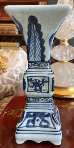Beautiful Pair of Blue and White Porcelain Tower Vases
