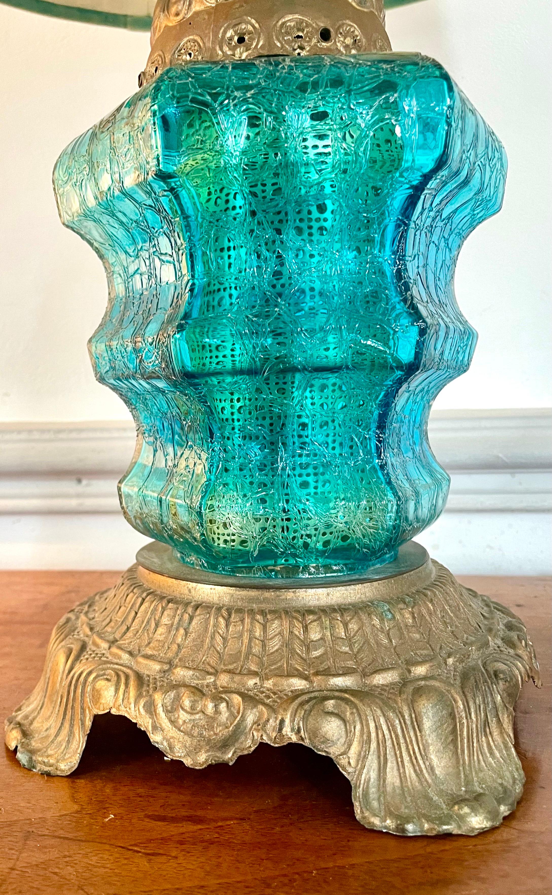 Beautiful Pair of Blue Murano Glass Lamps, 1970s For Sale 3