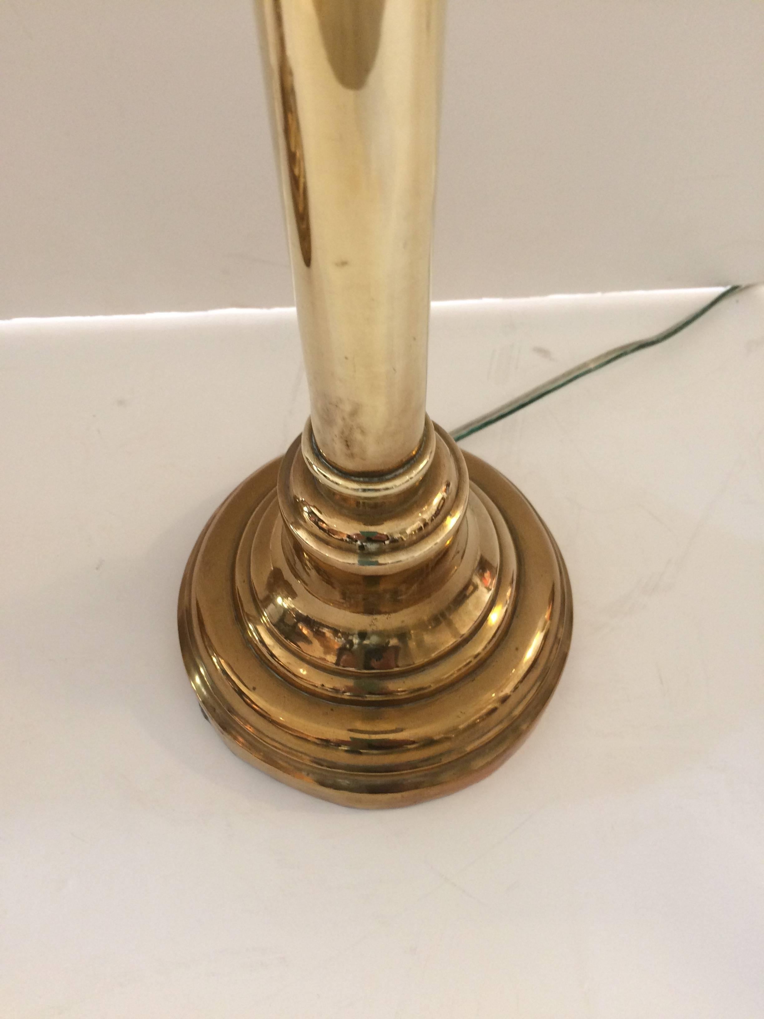 antique brass lamp with glass globe