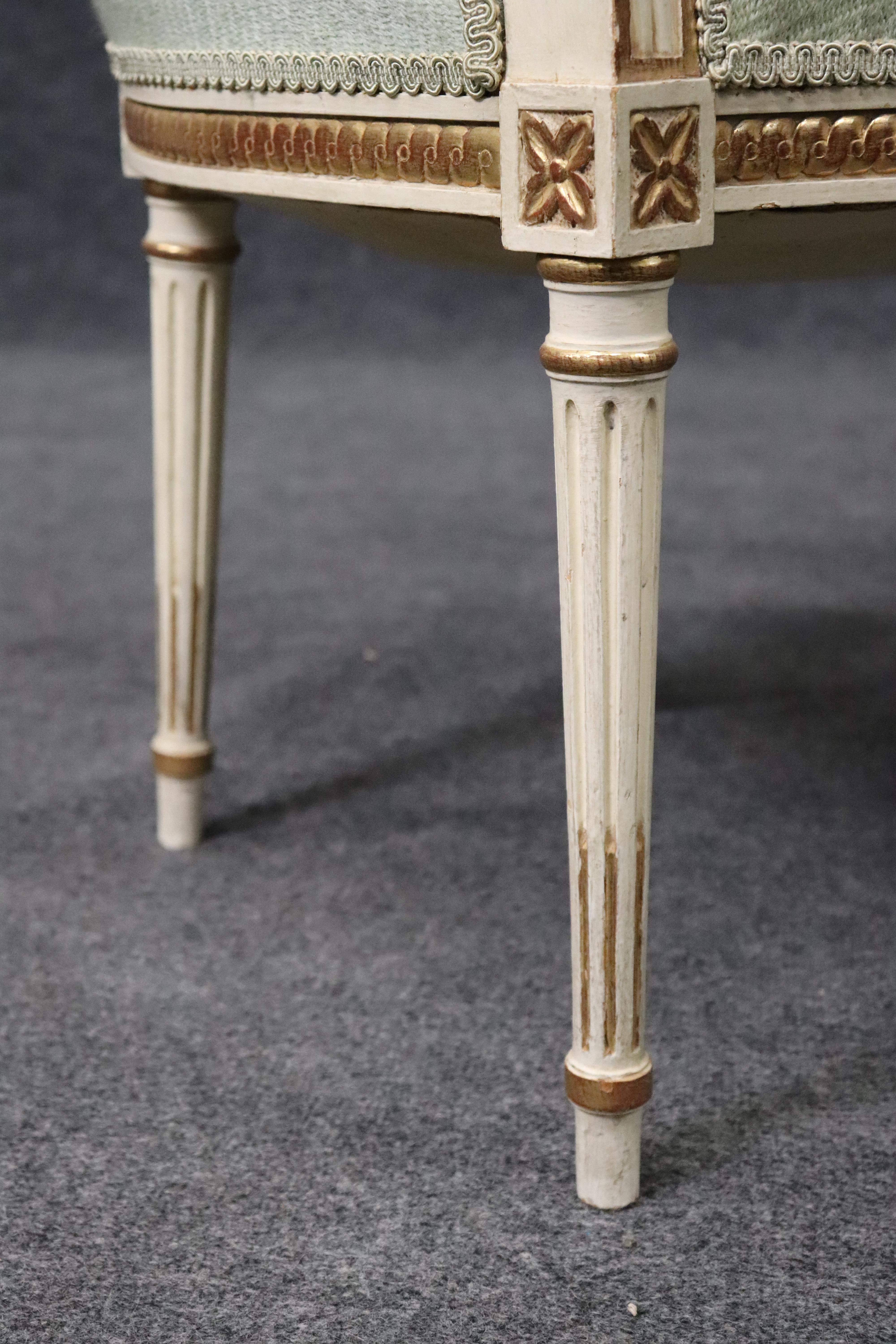 Beautiful Pair of Cane Back French Louis XVI Needlepoint Armchairs For Sale 5