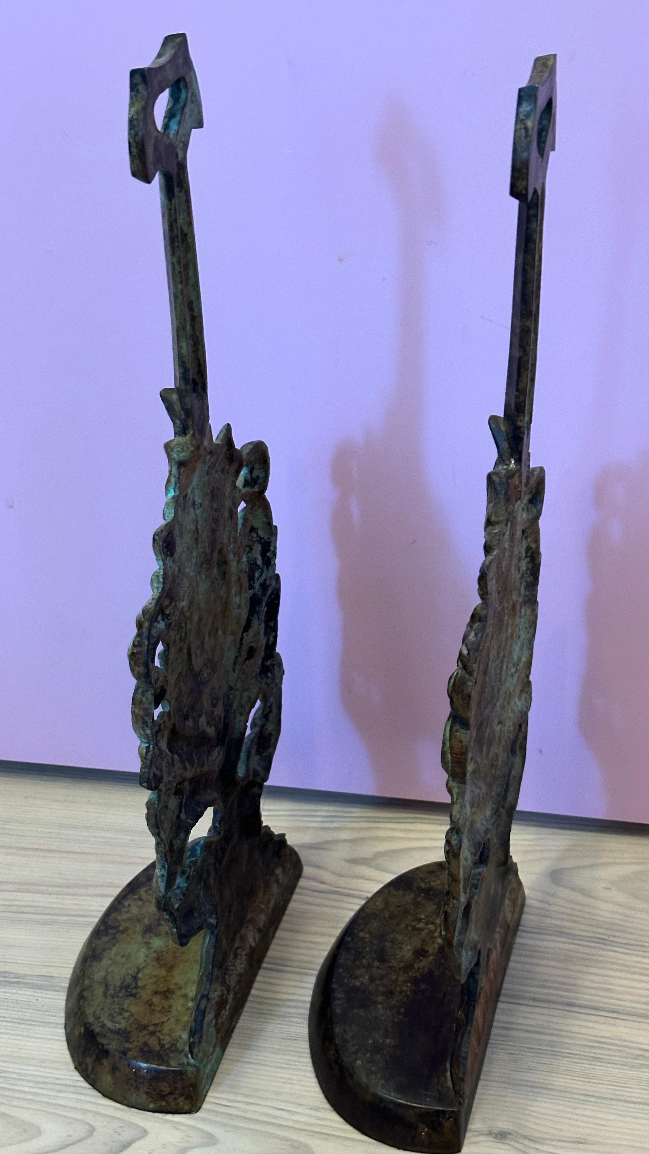 Magnifique paire de butoirs de porte en fonte, objet décoratif, 20ème siècle en vente 2