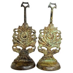 Beautiful Pair of Cast Iron Door Stopper Stands Decorative Item, 20th Century