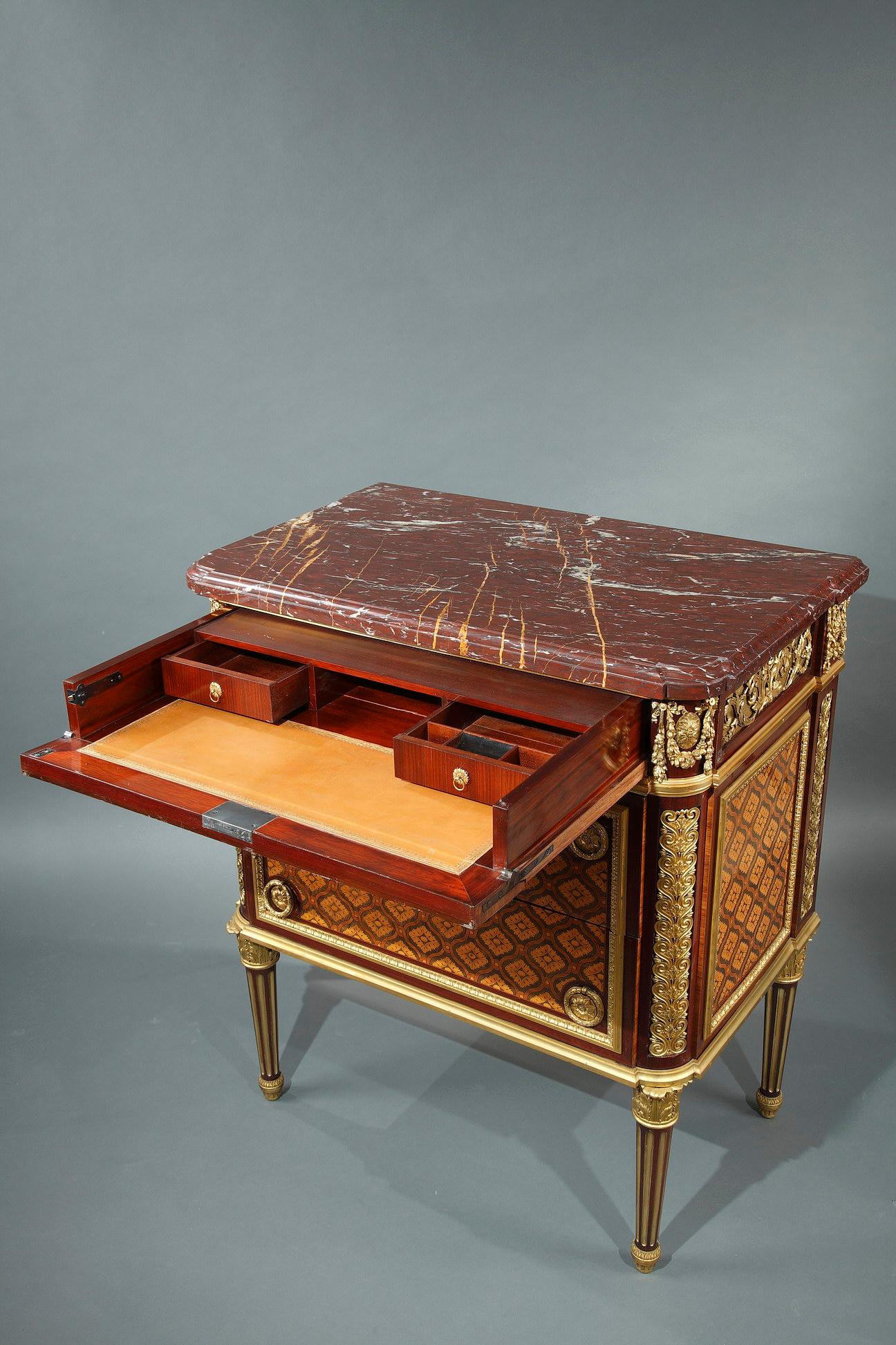 Pair of Louis XVI Style Commodes Attributed to Krieger, France, Circa 1880 For Sale 4