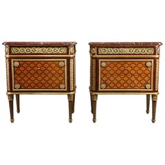 Pair of Louis XVI Style Commodes Attributed to Krieger, France, Circa 1880