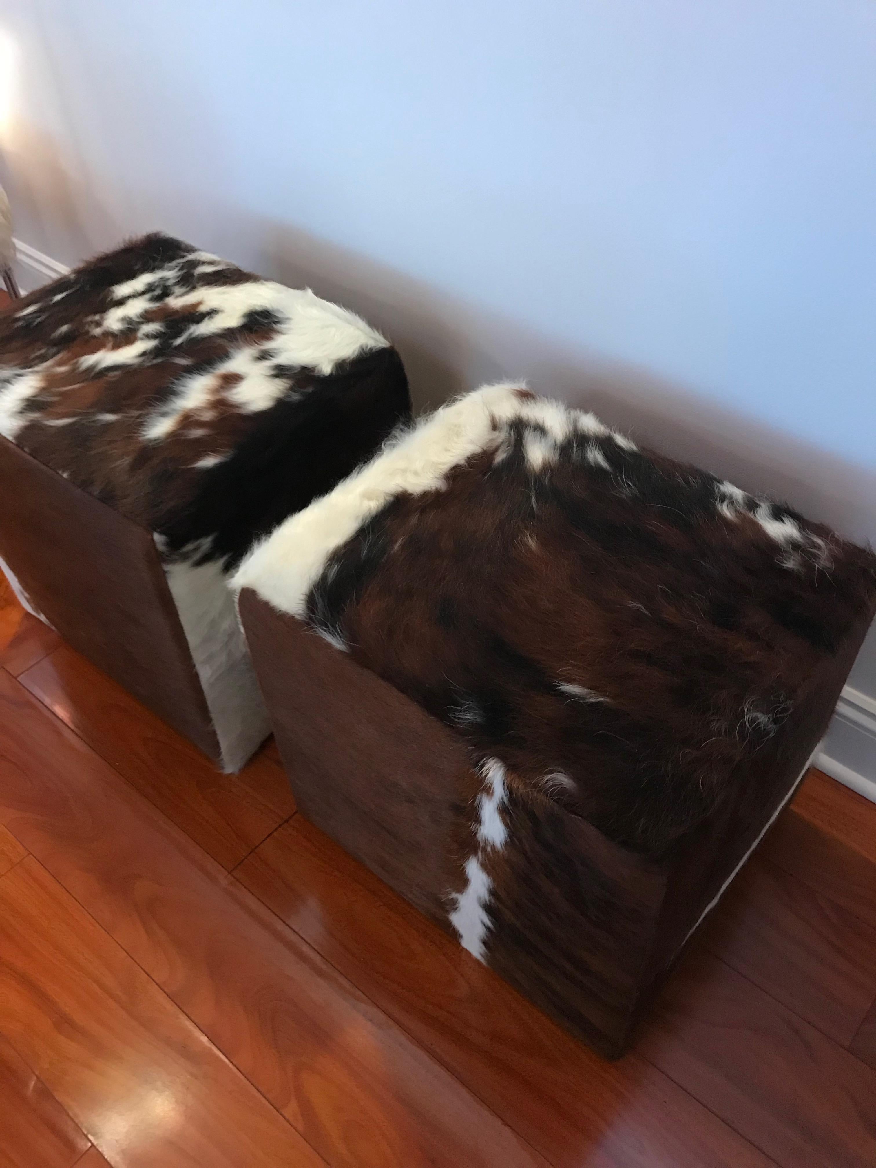 cow skin ottoman