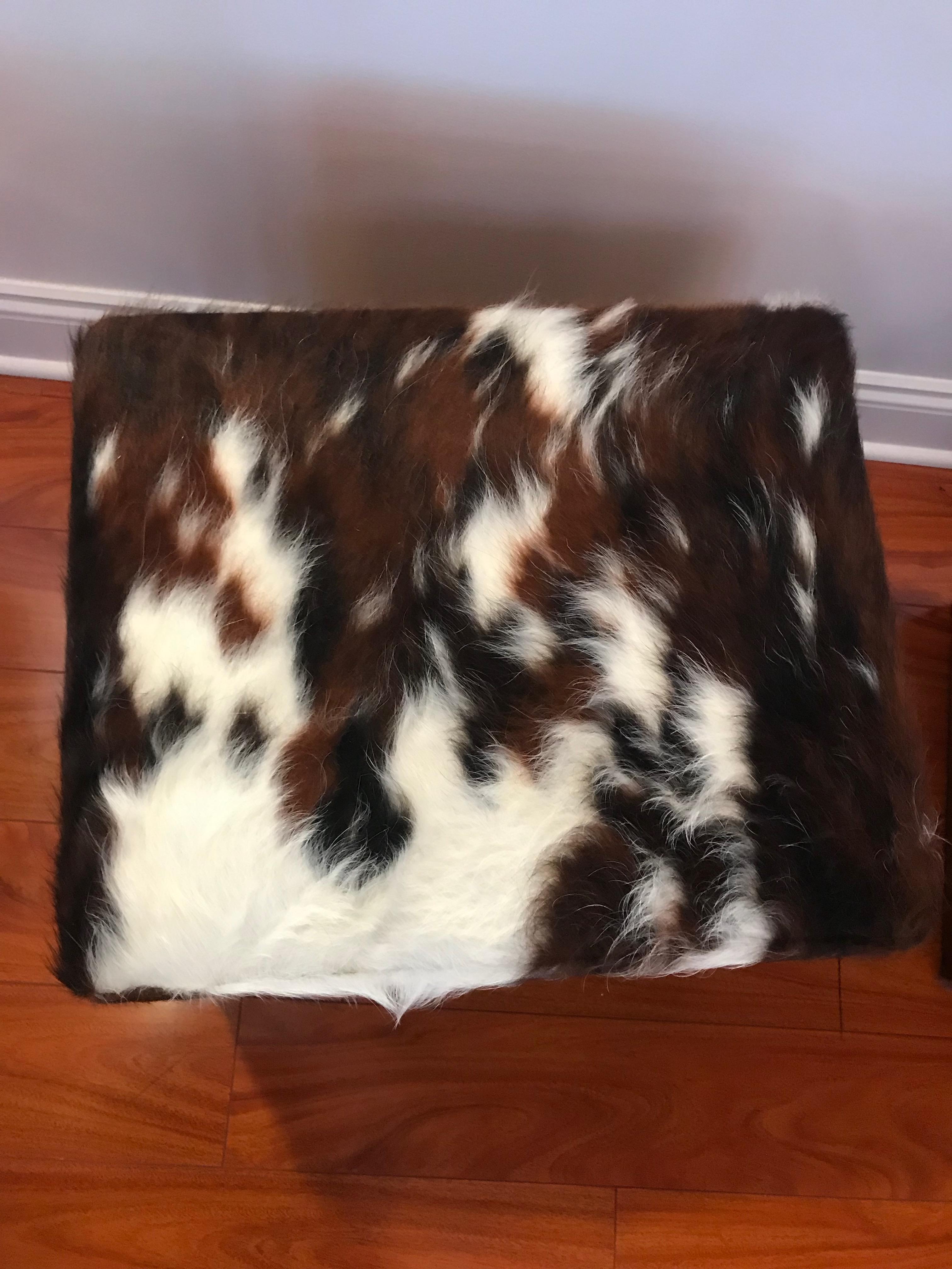 Cowhide Beautiful Pair of Cow Hide Benches or Ottomans