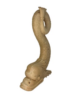 Beautiful Pair of Dolphin Fish Koi Marble Stands Decorative Item, 20th Century