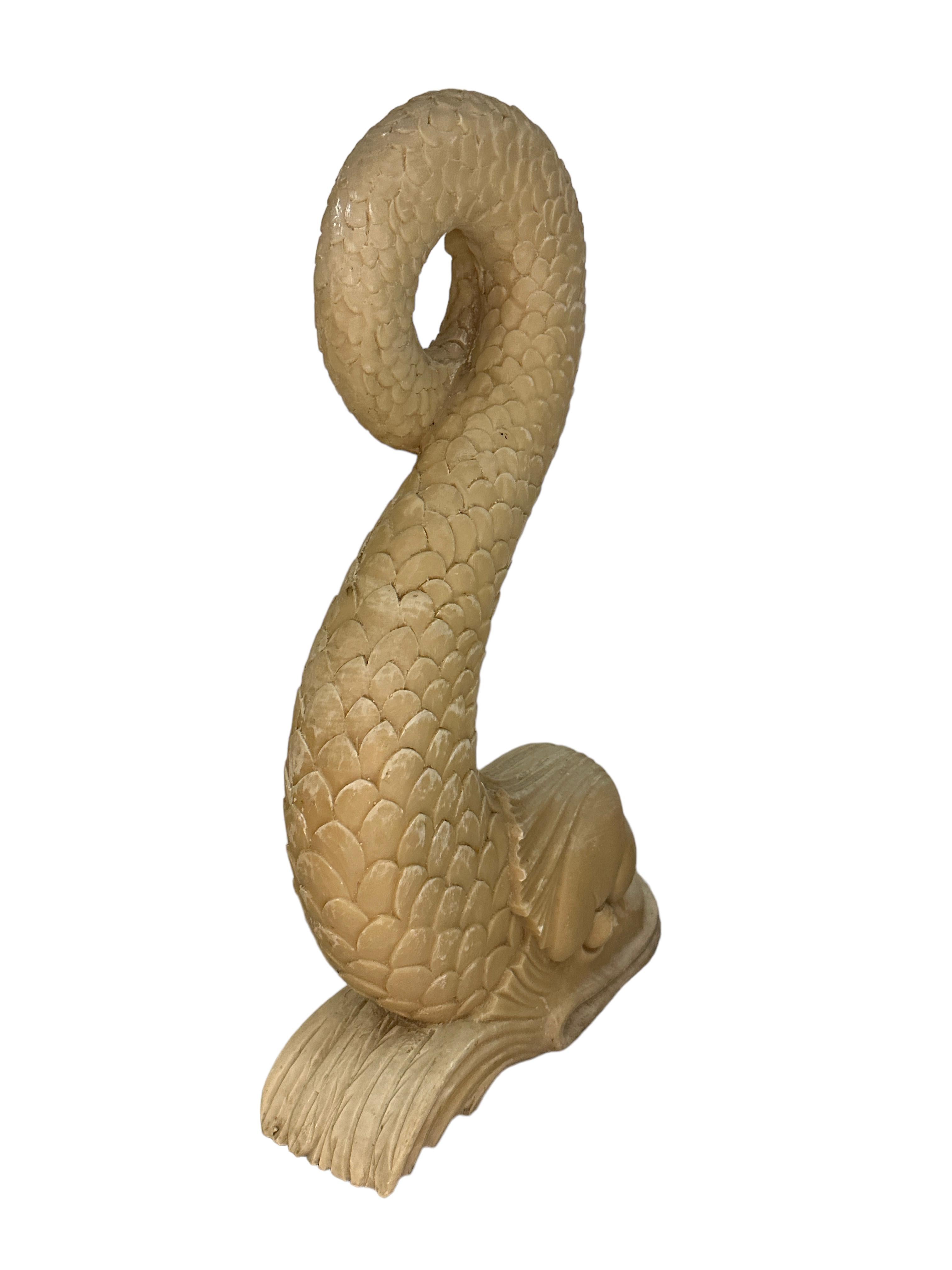 Beautiful Pair of Dolphin Fish Koi Marble Stands Decorative Item, 20th Century For Sale 2