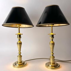Beautiful pair of Empire Table Lamps originally candlesticks from the 1820s