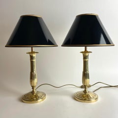 Beautiful pair of Empire Table Lamps, originally candlesticks from the 1820s