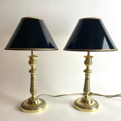 Beautiful pair of Empire Table Lamps, originally candlesticks from the 1820s