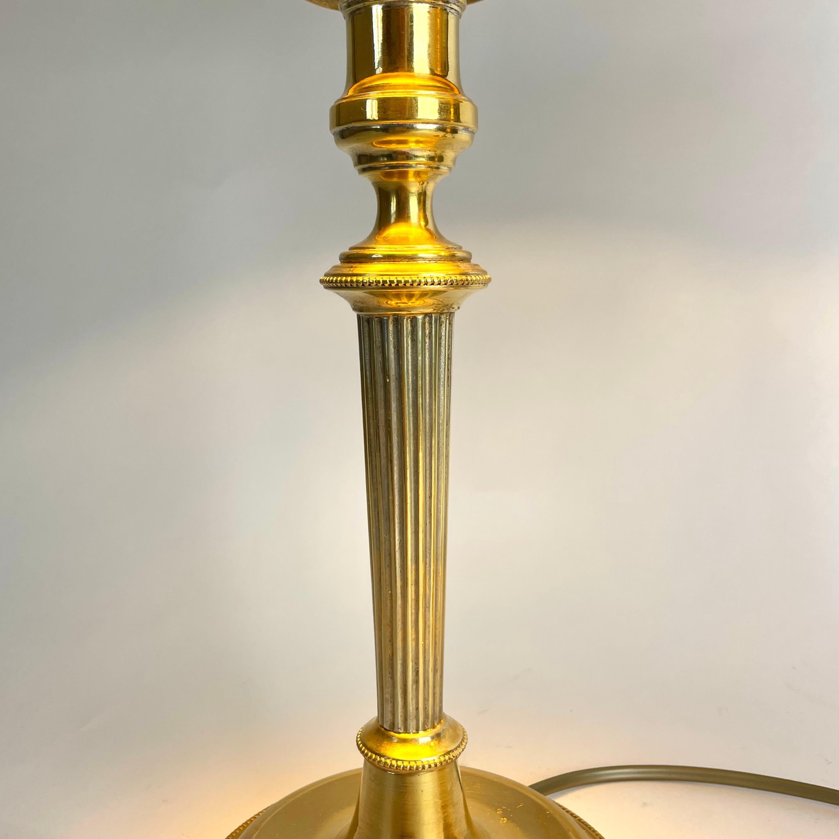 Early 19th Century Beautiful pair of Empire Table Lamps, originally candlesticks from the 1820s For Sale