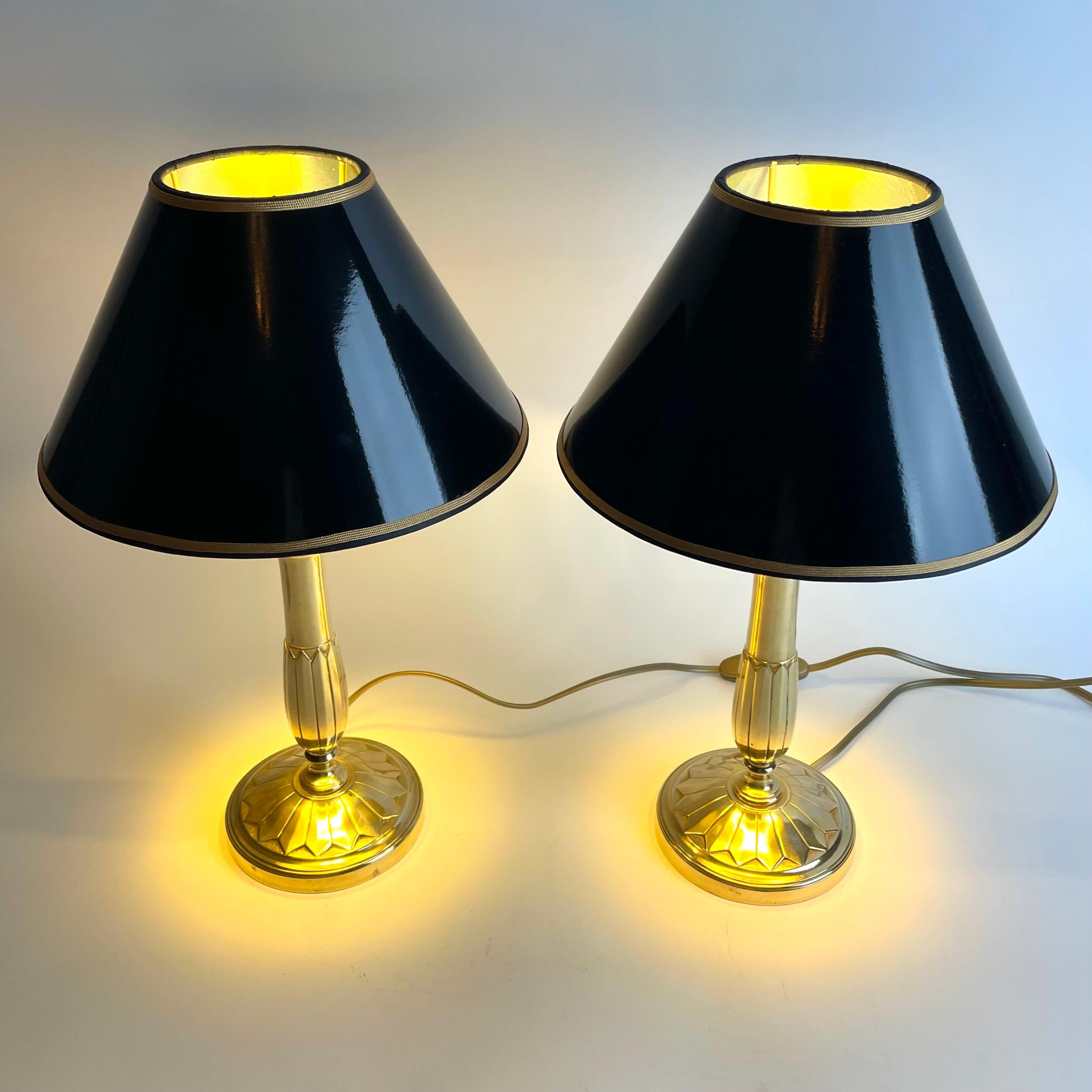 Beautiful pair of Empire Table Lamps, originally candlesticks from the 1820s For Sale 1
