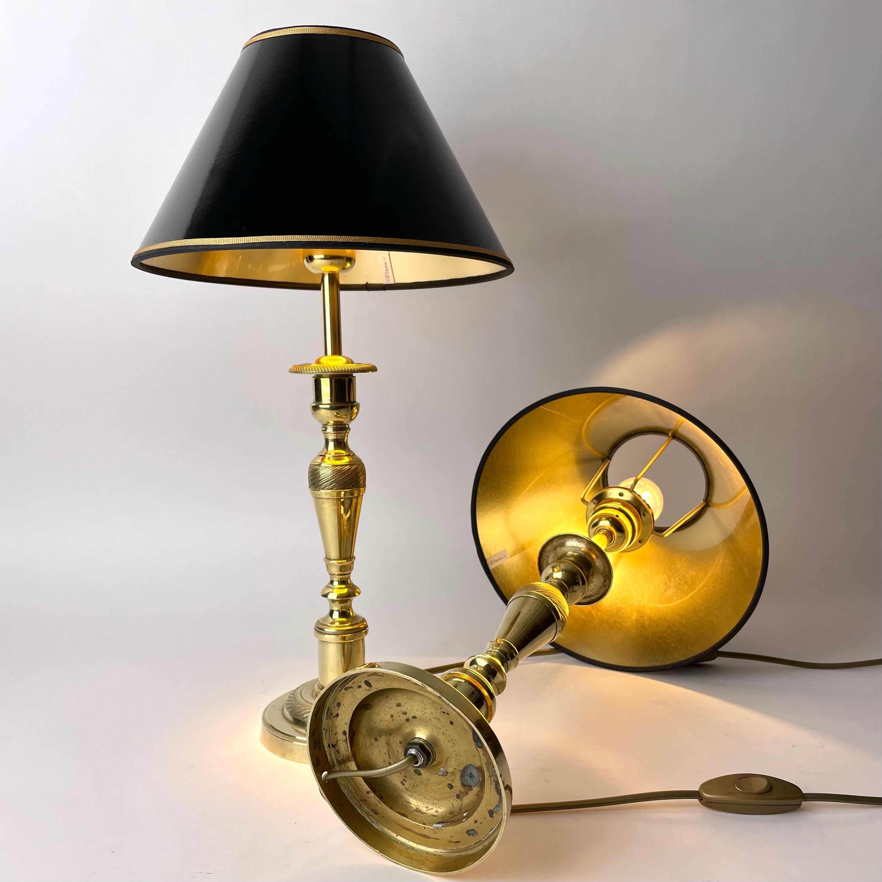 Beautiful pair of Empire Table Lamps originally candlesticks from the 1820s For Sale 2