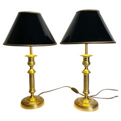 Beautiful pair of Empire Table Lamps, originally candlesticks from the 1820s