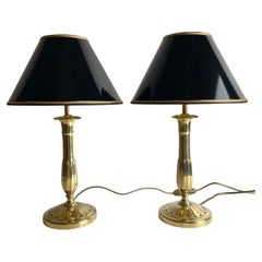 Hermoso par de Lámparas de Mesa Imperio, originalmente candelabros de la década de 1820