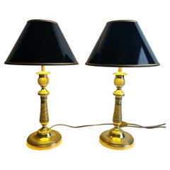 Beautiful pair of Empire Table Lamps, originally candlesticks from the 1820s