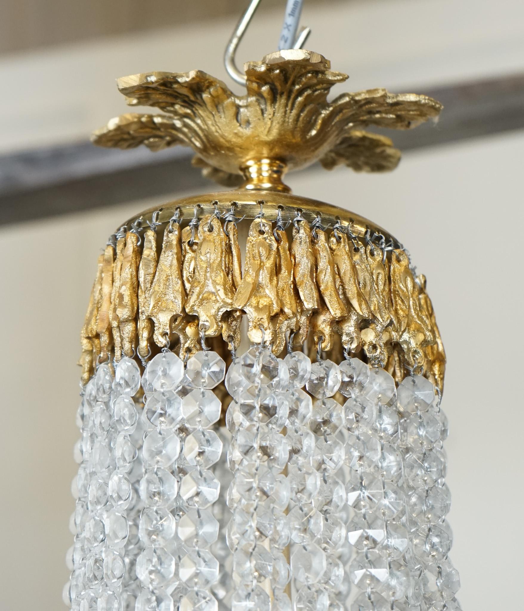 Beautiful Pair Of French Empire Style Bag Chandeliers For Sale 5