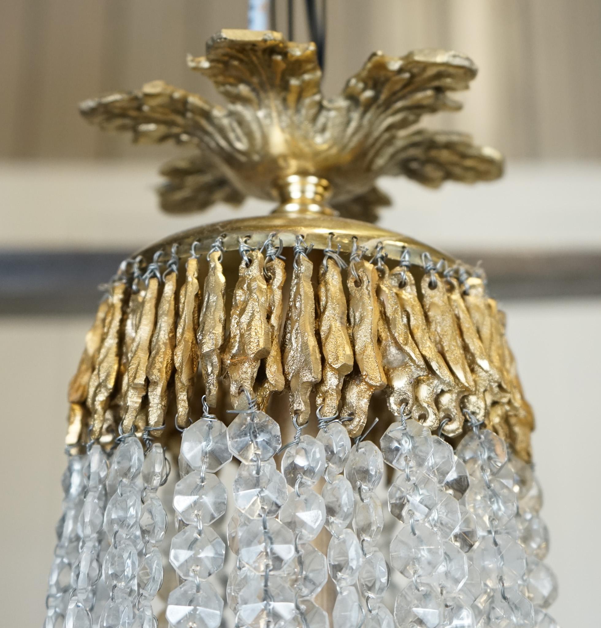 Beautiful Pair Of French Empire Style Bag Chandeliers For Sale 2