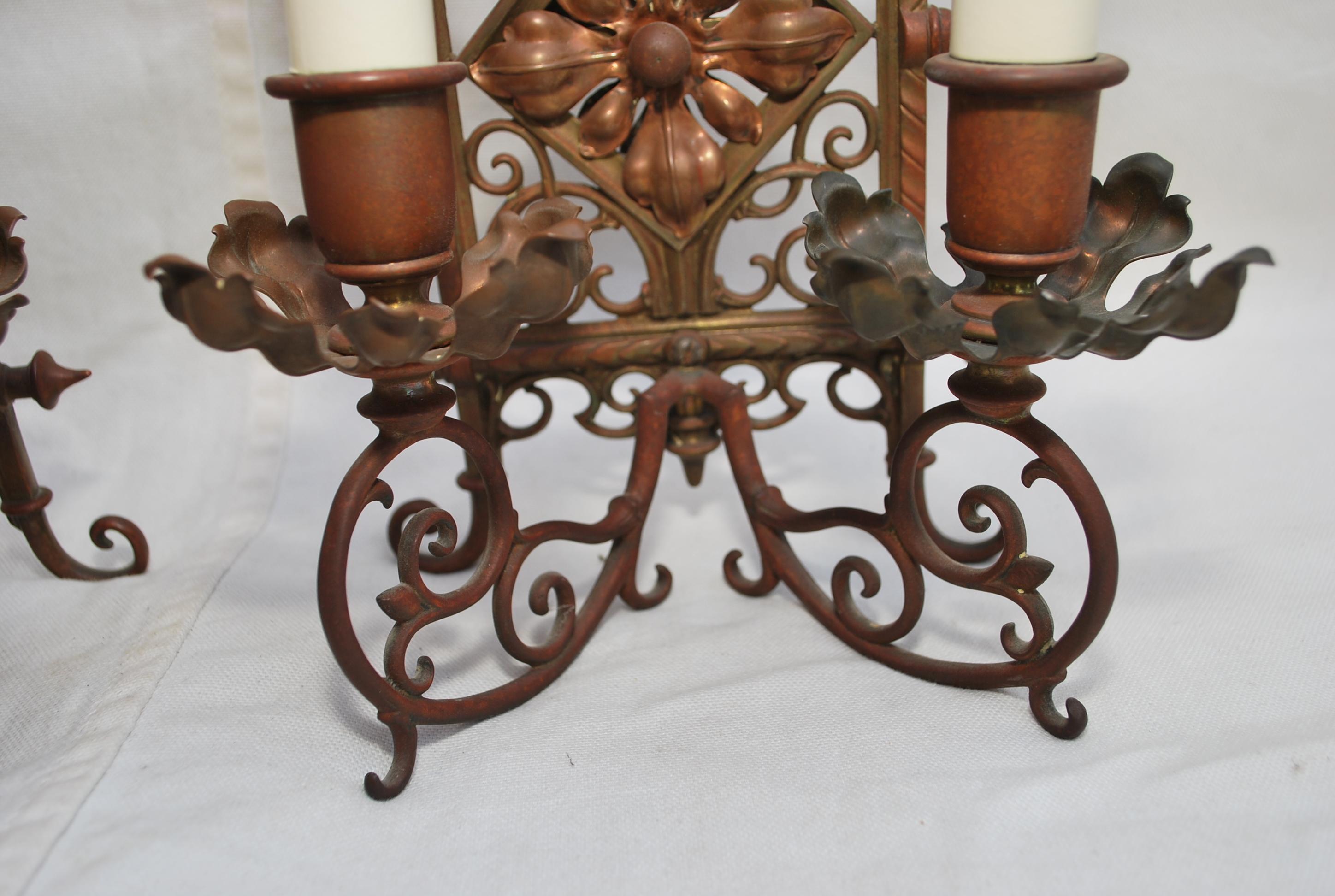 Bronze Beautiful pair of French late 19 TH Century bronze sconces For Sale