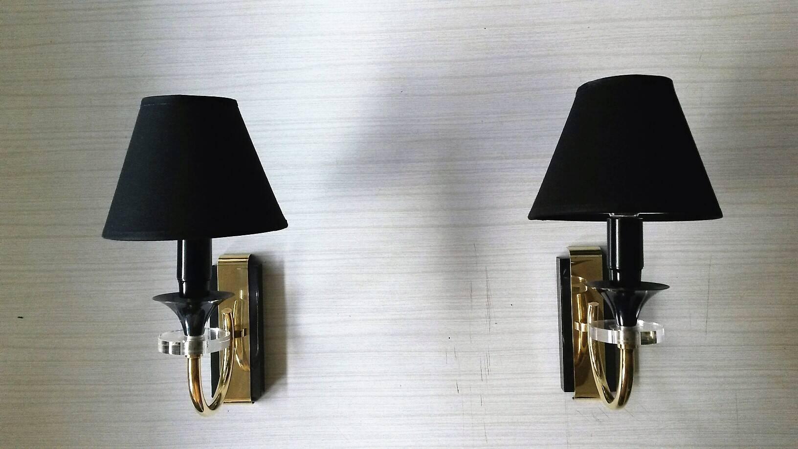 Mid-20th Century Pair of French Neoclassical Style Sconces, 1950 For Sale