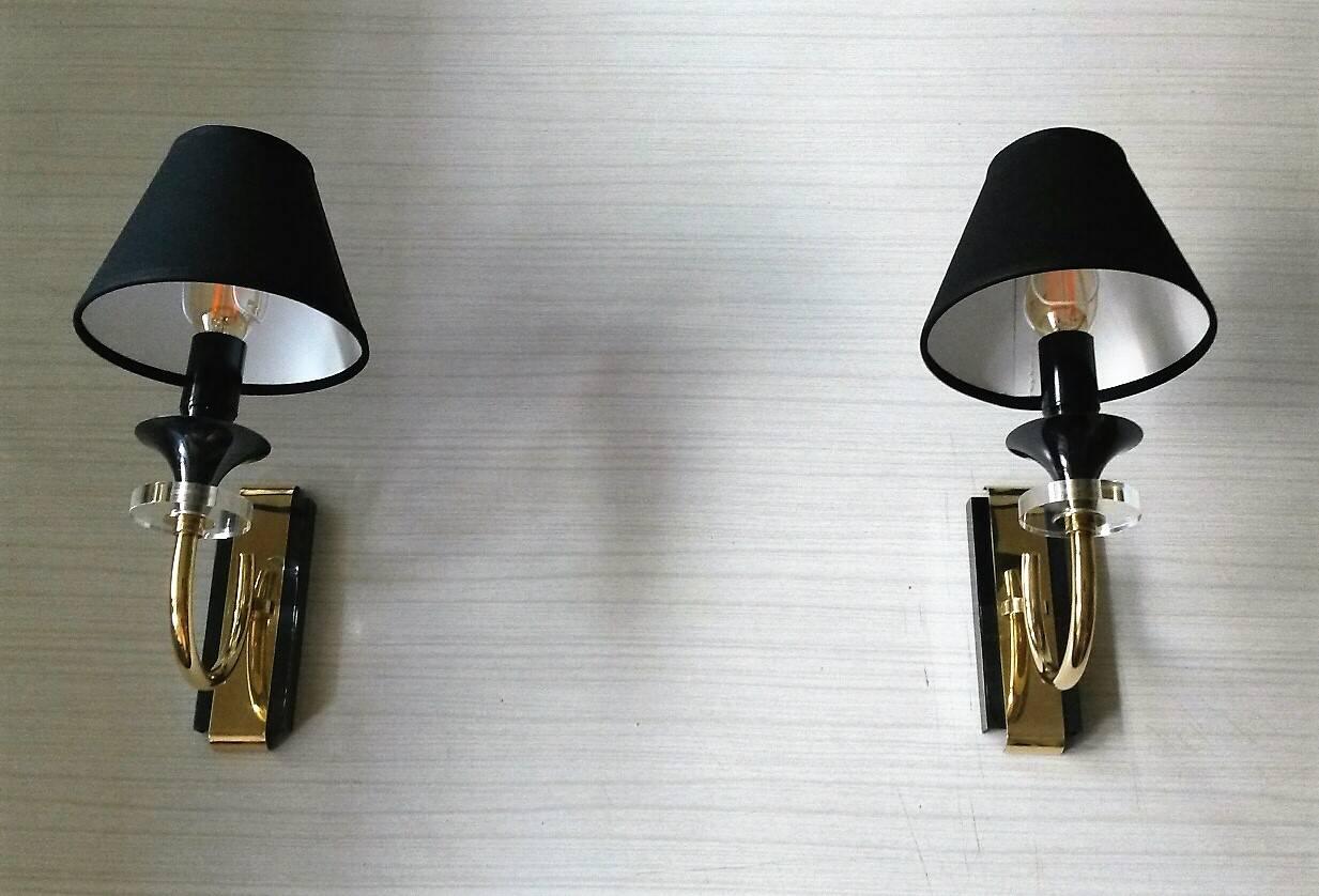 Pair of French Neoclassical Style Sconces, 1950 For Sale 1