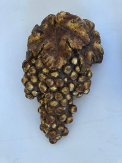 Beautiful Pair of Gilded Wall Pockets with Interior Glass Vases