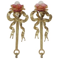 Beautiful Pair of Gold Gilt Bronze, Louis XV Style, Antique Décoration