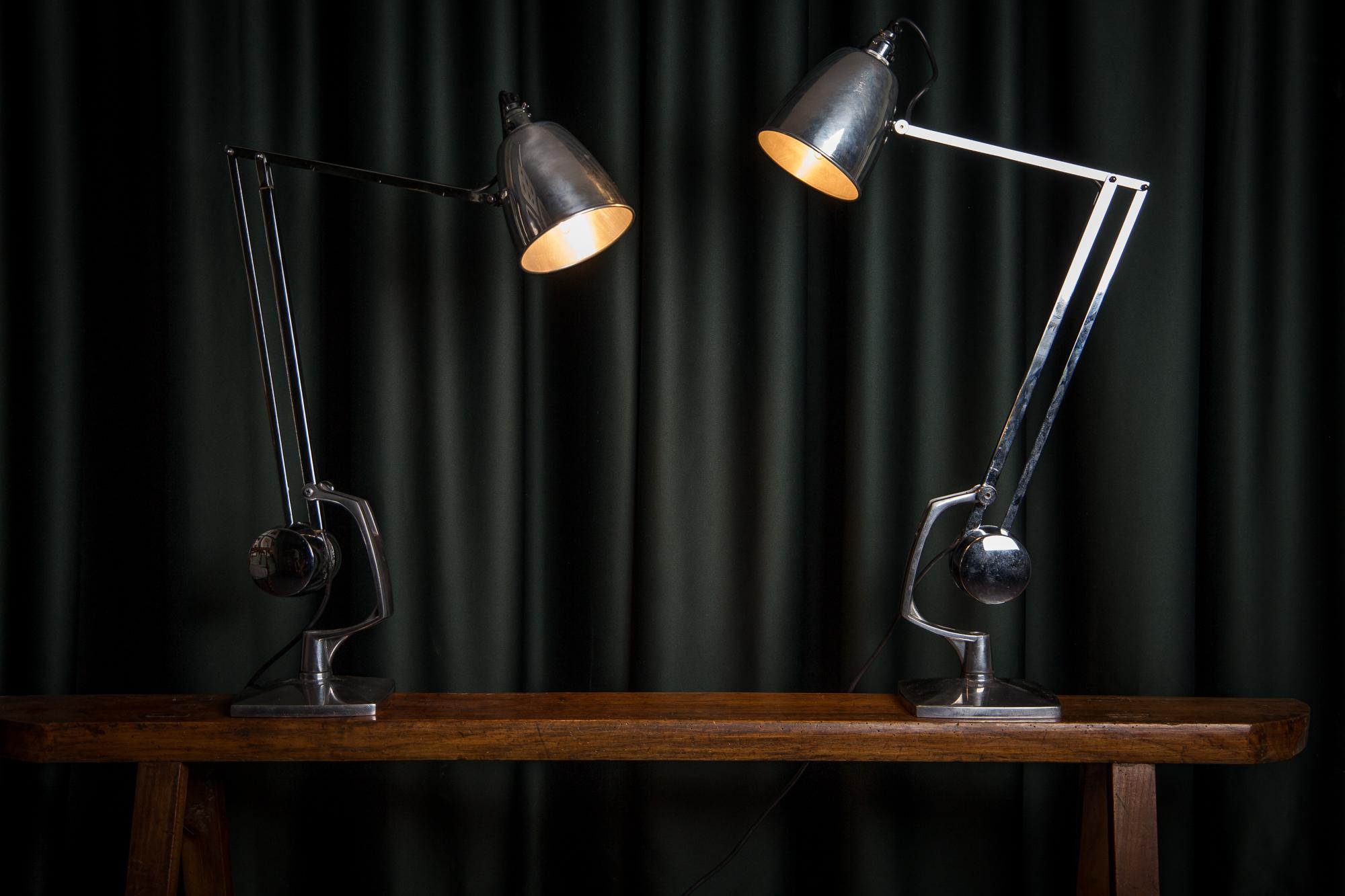 Beautiful Pair of Hadrill & Hortsman Counterbalance Table Lamps, circa 1930s  1