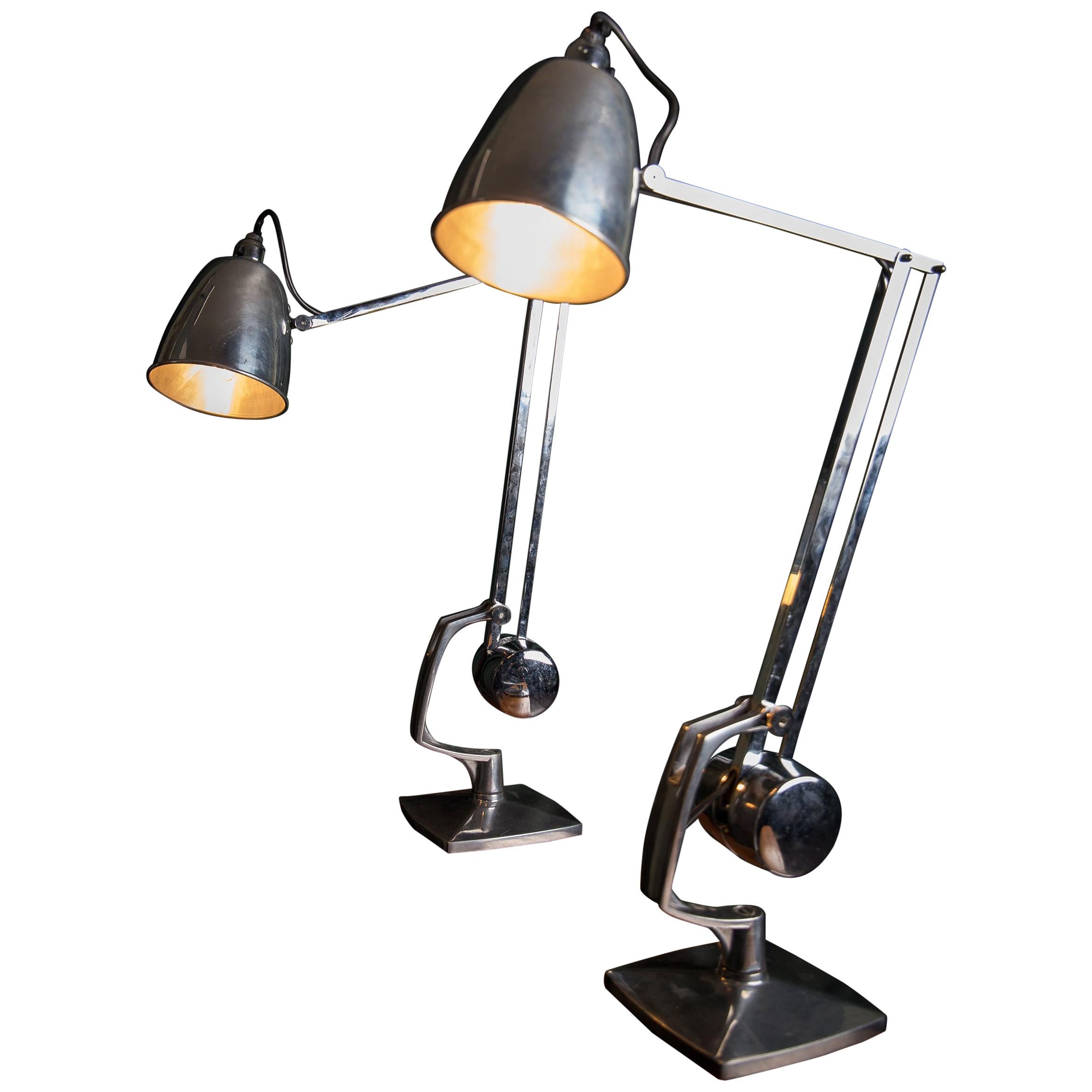 Beautiful Pair of Hadrill & Hortsman Counterbalance Table Lamps, circa 1930s 