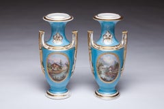 Beautiful Pair of Hand Painted Old Paris Porcelain Vases