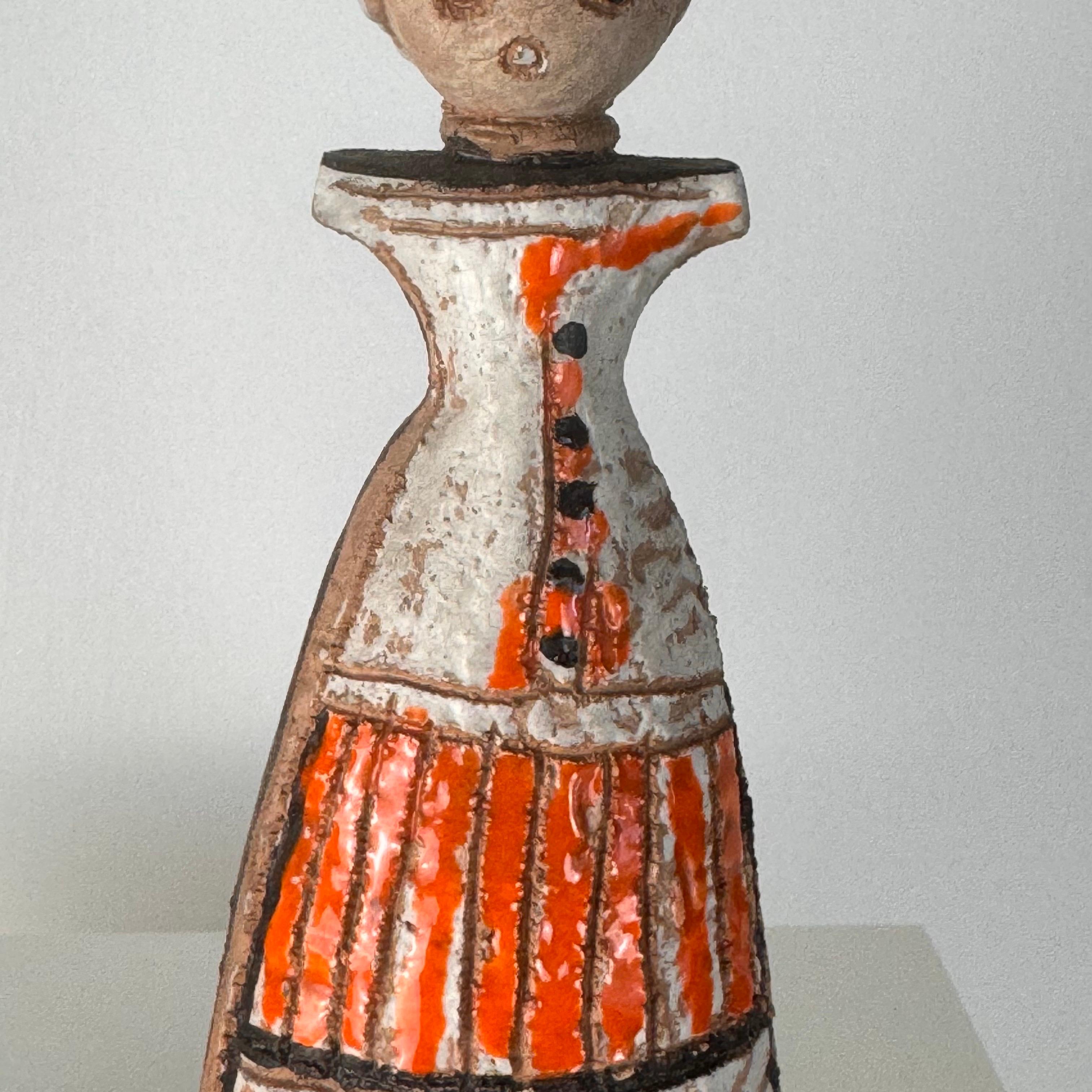 Ceramica Bellissima coppia di statuette da donna realizzate a mano da Aldo Londi per Bitossi, anni '70 in vendita
