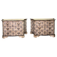 Beautiful Pair of Italian Chests of Drawers early 20th Century Pine wood