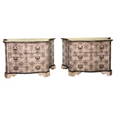 Beautiful Pair of Italian Chests of Drawers early 20th Century Pine wood