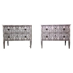 Magnifique paire de commodes italiennes début 20ème siècle Bois de pin