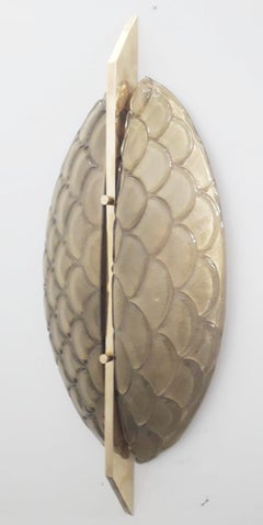 Beautiful Pair of Italian Sconces w/ Smoky Gold Murano Glass, 1980s