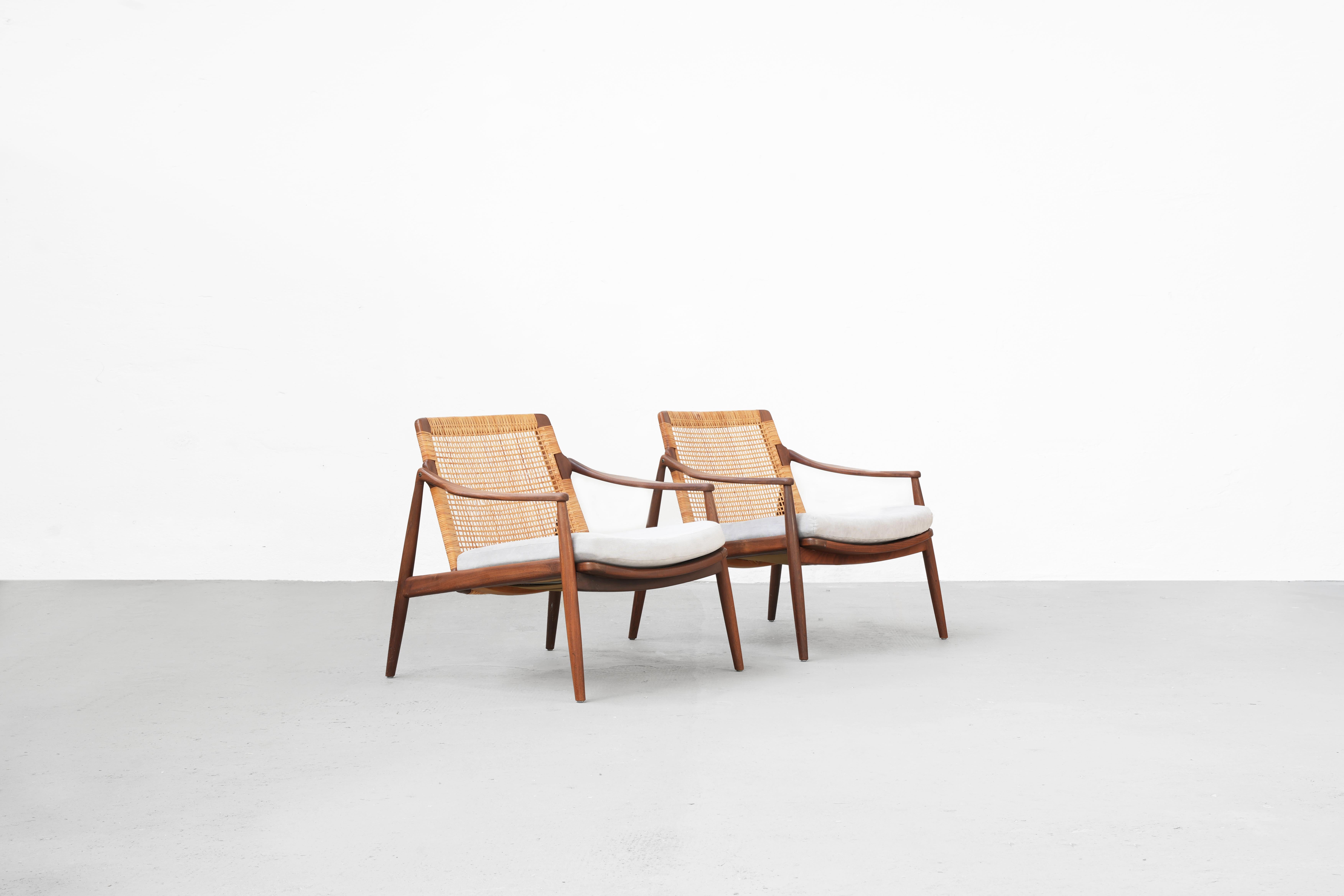 20th Century Beautiful Pair of Lounge Easy Chairs by Hartmut Lohmeyer for Wilkhahn 1950s
