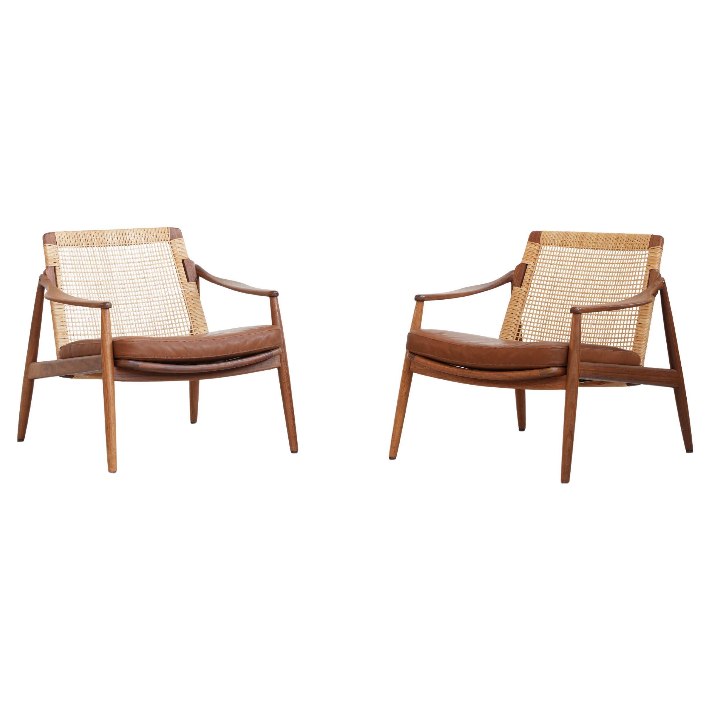 Beautiful Pair of Lounge Easy Chairs by Hartmut Lohmeyer for Wilkhahn 1950s en venta