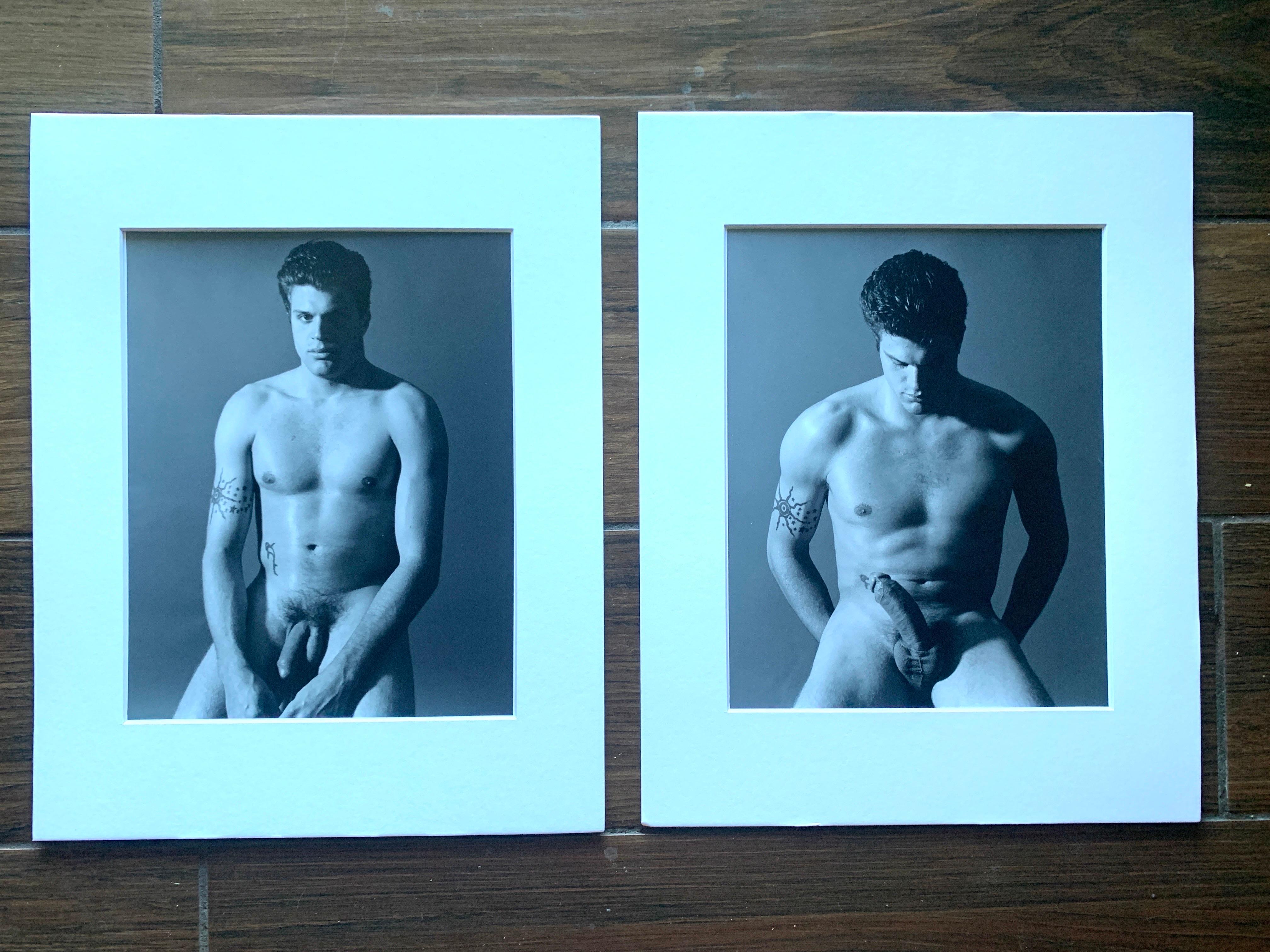 Bellissima coppia di fotografie originali di M. Lynch, modello di nudo maschile, set di 2 pezzi in vendita 1
