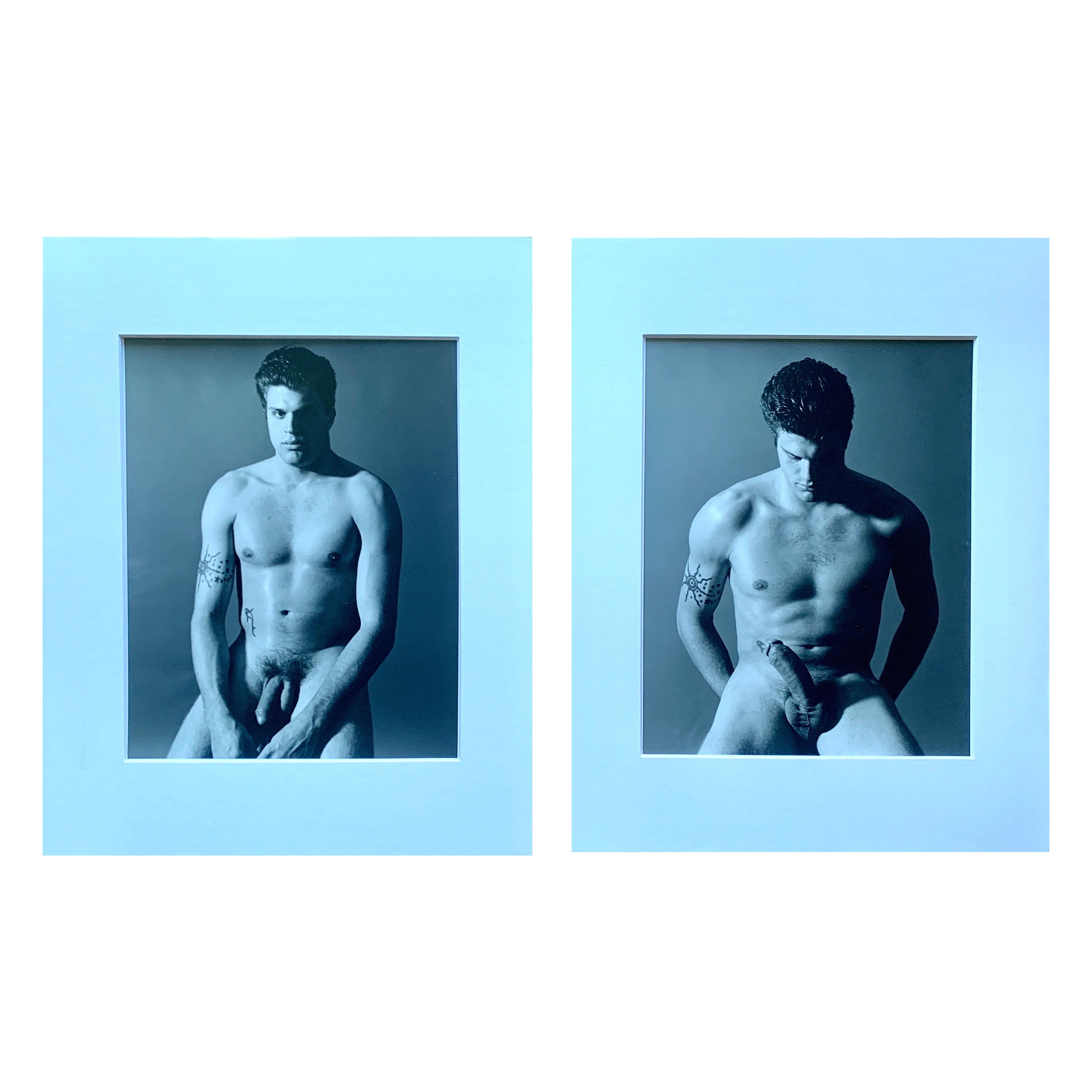 Magnifique ensemble de 2 pièces de photographies originales d'un modèle nu masculin de M. Lynch