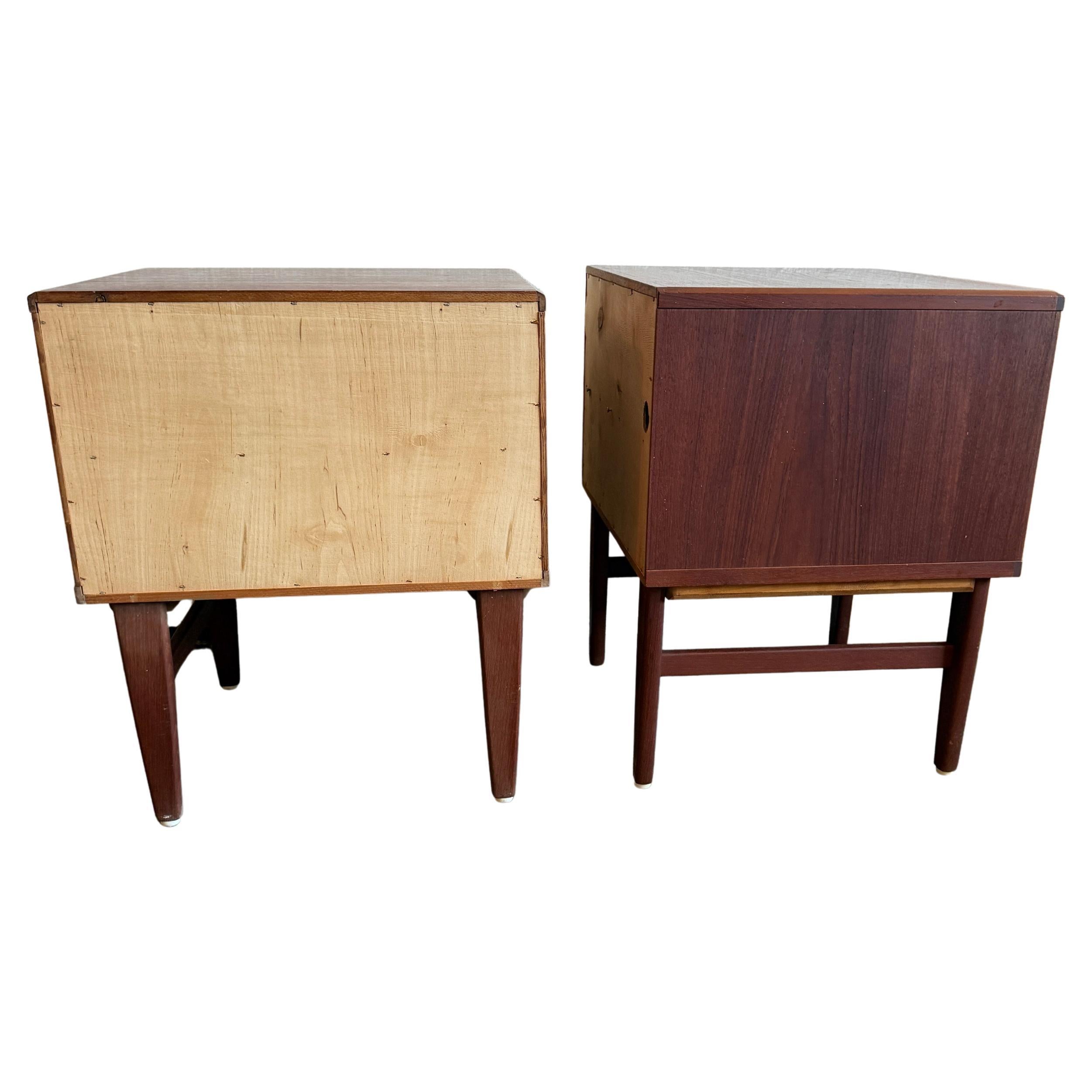 Danish Beautiful pair of mid century danish modern teak nightstands by Nils Jonsson